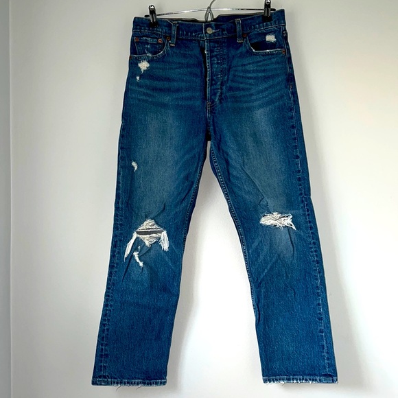 GAP High Rise Cheeky Straight Distressed Jeans - Picture 2 of 10